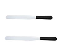 2 Pièces Spatule à Gâteau Droite en Acier Inoxydable Argentée