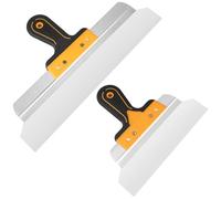 2 Pièces Spatule de Plâtrier, Set de Spatules 250mm et 400mm avec Poignée Ergonomique, Lisseur, Set de Spatules pour Plâtre, Spatule de Plâtrier pour Lisser, Enduire et Enlever le Papier Peint