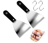 2 Pièces Spatule Triangulaire, Spatule Plancha, Spatule à Repasser avec Manche, Spatule Cuisine Inox pour Pâtisserie, Cuisine, Plancha, Pizza