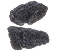 2 Pièces Spécimen de Météorite de Pierre Brute, Ornement Noir | Objet Scientifique de Collection, pour Décoration et Enseignement, Pierre Brute, Style Unique et Élégant