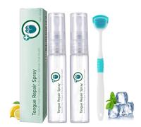 2 Pièces Spray De Réparation De La Langue Avec Brosse, Pour Une Bonne Hygiène Buccale Et Une Haleine Fraîche, Spray Soins Bucco-Dentaires Pour La Langue Blanche Et La Bouche Sèche (30 Ml)