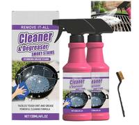 2 Pièces Spray Dégrasseur Pour Gril,120ml Dégraissant Barbecue Grilles de Cuisson, Dégraisseur à pulvérisation De Cuisson Heavys Huile Agent de nettoyage pour les aliments brûlés et la graisse