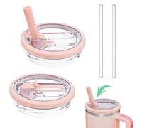 2 Pièces Stanley Couvercle Étanche Paille - Remplacement Gobelet 40 oz, Compatible Bols, Rose