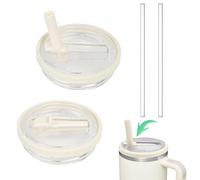 2 Pièces Stanley Couvercle Étanche, Remplacement de Couv. pour Gobelet 40 oz Stanley, Couv. Sécurisé avec Paille Compatible