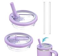 2 Pièces Stanley Cup Couvercle Étanche, Remplacement de Couvercle pour Gobelet Stanley 40 oz, Couvercle Sécurisé avec Paille Compatible avec Les Bols Stanley, Violet