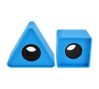 2 Pièces Station de Logo de Microphone Portable Triangulaire | Abs et Mousse, Base Stable, Installation Facile, Haute Visibilité, pour Interviews et Entretiens sur Site
