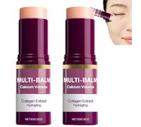 2 Pièces Stick Raffermissant pour les Soins de la Peau Coréens,Calcium Volume Multi Balm Stick, stick anti-Rides Volumateur, Sticks Hydratant anti-âge au Collagène, Pour les Yeux, le cou et le Visage
