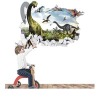 2 Pièces Sticker Mural Dinosaure 3d,Stickers Muraux 3d Dinosaure,Stickers Muraux Enfants Garcon Dinosaure,Poster Dinosaure