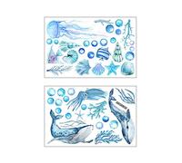 2 Pièces Stickers Muraux Thème Mer, Stickers Décoration Chambre Enfant, Stickers Muraux Décoratifs Autocollants, Stickers Muraux Lumineux, Stickers Muraux Créatifs