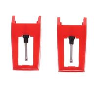 2 Pièces Stylet de Platine Vinyle Rouge en Plastique Aiguille de | Pointe en Aluminium, Échange Facile, Pièce de Secours Portable pour Tourne-disques, Disques Vinyles, Réparation Audio