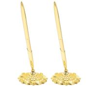 2 Pièces Stylo à Bille en Métal, Support Vertical, Présent Rentrée | Design Diamant Élégant, Écriture Nette et Continue, pour Registre, Formulaires, Comptoir D’accueil, Usage Professionnel