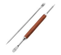 2 Pièces Stylo à Latte Art Double Embout en Acier Inoxydable | Pointe Fine et Cuillère Aiguille Spirale, Nettoyage Facile, Poignée Antidérapante Ergonomique, Décoration de Tasses