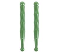 2 Pièces Stylo de Massage Oculaire en Résine, Outil Gua Sha Vert | Deux Bâtons Compacts, Surface Lisse et Texture Unique, pour Sourcils, Peau, Détente à Domicile ou Rituel du Soir