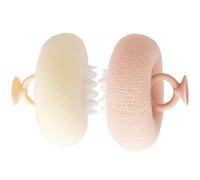 2 Pieces Suction Cup Cleaning Brush Mesh Scrubber | 2 In 1 Shower Puff - Shower Sponges With Sunflower Design For Girls Boys Men Travel Home Hotel Spa Gym Beach Post-Workout Bath Time