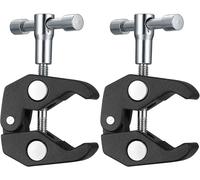 2 Pièces Super Clamp Mount avec Adaptateur de Griffe à Rotule et Clamp, Magic Arm Clamp avec Clips Filetés 1/4 et 3/8 pour Flash, Trépied, Moniteur