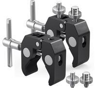 2 Pièces Super Clamp Pince pour Trépied avec Filetage 1/4 et 3/8,Adaptateur de Vis pour Appareil Photo,Pince Magnétique Universelle pour Appareil Photo,Eclairage Flash,Trépied,Lumières LED(Q607)