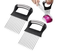 2 Pièces Support à Oignons AméLioré Pour Trancher,Support De Tranches D'Oignon,Support Coupe Oignon,Tranche Oignon,Porte Tranche Oignons,pour Couper Les Tranches D'oignons (Noir)