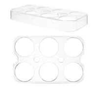 2 Pièces Support à Œufs en Plastique Transparent, Rangement | Organisation Ordonnée, Gain de Place Empilable, Accès Facile, Nettoyage Simple, pour Appartements et Bureaux