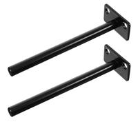 2 Pièces Support D’étagère Flottante Robuste en Fer Noir