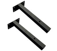 2 Pièces Support D’étagère Mural en Fer Noir, pour Rangement | Support Flottant, Gain de Place, Usage Maison et Entrée, Amovible, pour Locataires et Organisateurs