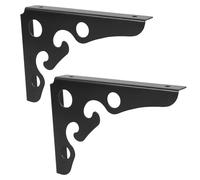 2 Pièces Support D’étagère Triangulaire en Acier Inoxydable Noir | Bibliothèque et Stand D’exposition, Haute Dureté, Résistance à L’usure, Angle Droit, Charge Lourde