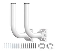 2 Pièces Support d'antenne Universel, Support De Poteau Universel en J pour Pont sans Fil, Poteau en Acier Inoxydable Réglable à 150 ° Et Support Mural, pour Installation De Pont WiFi sans Fil