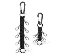 2 Pièces Support d'Arc de Joie, Grand et Petit Multifonctionnel Cheer Bow Holder Porte-Clés Paracorde pour Adolescent Filles Lycée Collège Sports (Noir)