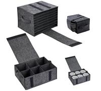 2 Pièces Support D'Assiette de Caravane et Porte Tasse en Feutre pour Camping Car Pouvant Accueillir 8 Assiettes et 6 Tasses, Porte-Assiettes et Porte-Tasses en Feutre pour Camping-Car (Gris Foncé)