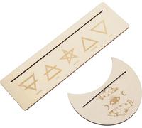 2 pièces Support de cartes de tarot en bois Stable Forme de lune et Rectangle Support de cartes de tarot en bois Base Type B