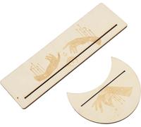 2 pièces Support de cartes de tarot en bois Stable Support de cartes de tarot en bois en forme de lune et rectangle Base de présentation de cartes de tarot en bois Type C