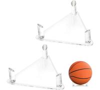 2 Pièces Support de Football Acrylique, Acrylique Support Balle , Ball Support Présentoir, pour Ballon de Rugby Présentoirs à Billes pour Basketball Football Volleyball Ballon Rugby Ball (Transparent)