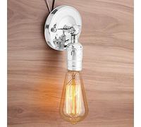 2 Pièces Support De Lampe Vintage E27 Edison Support De Lampe Murale Rétro Avec Interrupteur Pour La Maison Et La Décoration 220V (Argent), Argent