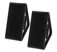 2 pièces Support de Microphone de Bureau Cube Noir en ABS pour interviews | Surface pour Logos D’Entreprise, Usage Presse et Présentations, Porte-Pique, Transport Facile