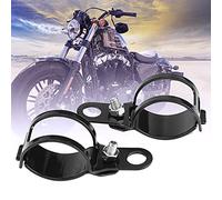 2 Pièces Support de Montage de Clignotant de Moto Adapté aux Supports D'indicateur de Scooter de Fourche Avant de 30 à 45 Mm Pinces de en Métal(Le Noir)