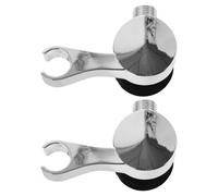 2 Pièces Support de Pommeau Shampoing, Salon, ABS Acier Inoxydable | Branchement Gauche, Filetage Interne Antidérapant, Installation Facile, Flux D’eau Ciblé, pour Bac à Shampoing