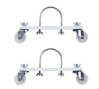 2 pièces Support de radiateur électrique en fonte à roulettes hydroélectriques pour radiateur à bain d'huile, roue spéciale pour radiateur électrique mobile, support de poulie (blanc)