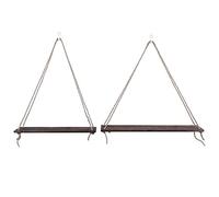 2 pièces support de rangement mural en bois étagères murales balançoire corde suspendue étagères murales plante support de pot de fleur étagère suspendue pour plantes pour la (Couleur vintage)
