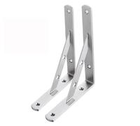 2 pièces Support de tablette mural Support de support épaissi en acier inoxydable Support de triangle Support fixe à angle droit Support d'affichage pour étagère Support de séparation robuste