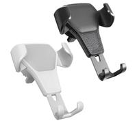 2 Pièces Support de Téléphone pour Voiture à Gravité, Abs Pc, 4 à | Pince Triple Patin, Anti Dérapant, Insertion Rapide, Noir et Blanc, pour Voiture et Véhicule