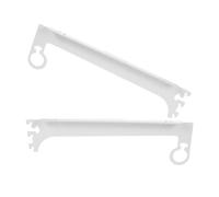 2 Pièces Support de Tringle à Penderie Blanc en Métal, Double Rail | Étagères Filaires ou Bois, Montage Mural, Usage Placard et Buanderie, Finition Blanche Sobre