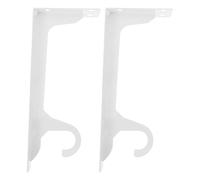 2 pièces Support de Tringle Mural avec Crochet, Acier Blanc 43,4x12x4cm | Montage Rapide, Holes Prépercés, Angle D’Angle, pour Coins de Placard, Couloir et Rangement Suspendu