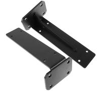 2 Pièces Support D'étagère D'angle Noir en Fer Triangulaire | Fixation de Bureau et Cloison, Design Invisible Élégant, Charge Lourde, Gain de Place, Lot Unique