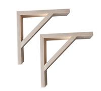 2 pièces Support d'étagère flottante Bois massif naturel,Support Etagere Bois,Tablette Flottante Pour Cuisine,Jardin,Equerre Murale de cloison murale trépied Cadre Montage mural (30cm,A)