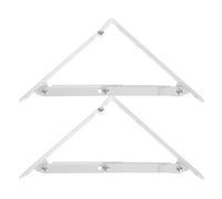 2 Pièces Support D'étagère Flottante en Métal Pliable Décoratif Blanc | Fer et Métal, Design Élégant à Volutes, pour Pots de Fleurs et Rangement Garage
