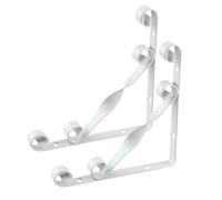 2 Pièces Support D'étagère Murale Triangulaire en Fer Forgé Blanc | Montage Simple, Usage Intérieur Extérieur, Décor Balcon et Garage, pour Clôture et Jardinières