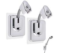 2 Pièces Support Douchette Mural, Auto-Adhésif Support Pommeau de Douche Sans Percage Ajustable à 360°, Porte Pommeau de Douche avec Crochet Convient à la Plupart des Douches à Main (DiamèTre 2cm)