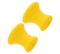 2 Pièces Support en Caoutchouc pour Diapason à Cristal, Base Noire | Absorption des Chocs et Vibrations, Surface Lisse Antirayure, Usage Bureau ou Voyage, Jaune