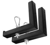 2 Pièces Support en L en Fer pour Écran de Projection Plafond | Longueur Réglable Jusqu’à 15cm, Maintien Stable, Installations sur Plafonds Hauts, Chaînes Non Incluses, Noir