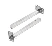 2 pièces Support Etagere Acier inoxydable,Supports D'étagère Flottant Tube carré,Equerre Murale échafaudage,Équerre Étagère de Fixation d'angle Brace pour étagères Placard Penderie (350mm,silver)