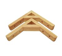 2 pièces Support Etagere Bois,Support d'étagère flottante Bois massif naturel,Equerre Murale de cloison murale trépied Cadre Montage mural Tablette Flottante Pour Cuisine,Jardin (22cm)